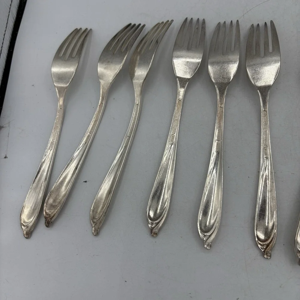 International Deep Silver Forks Inlaid Happy Anniversary‎ 7.25